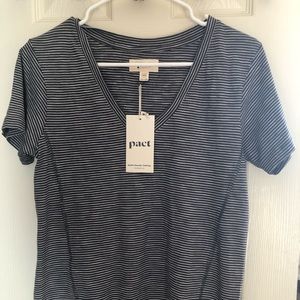 NWT striped Pact tshirt
